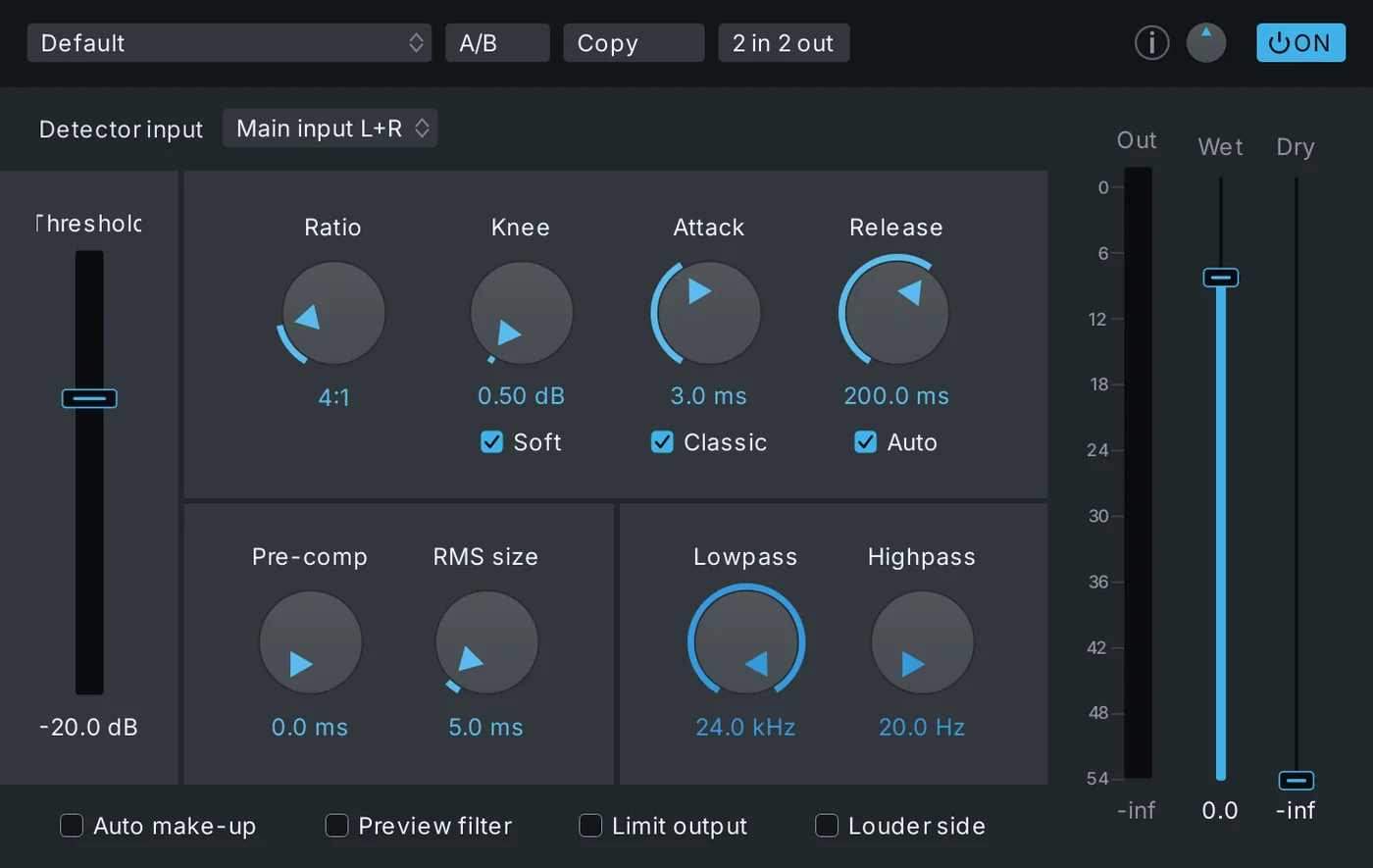 Compressor editor