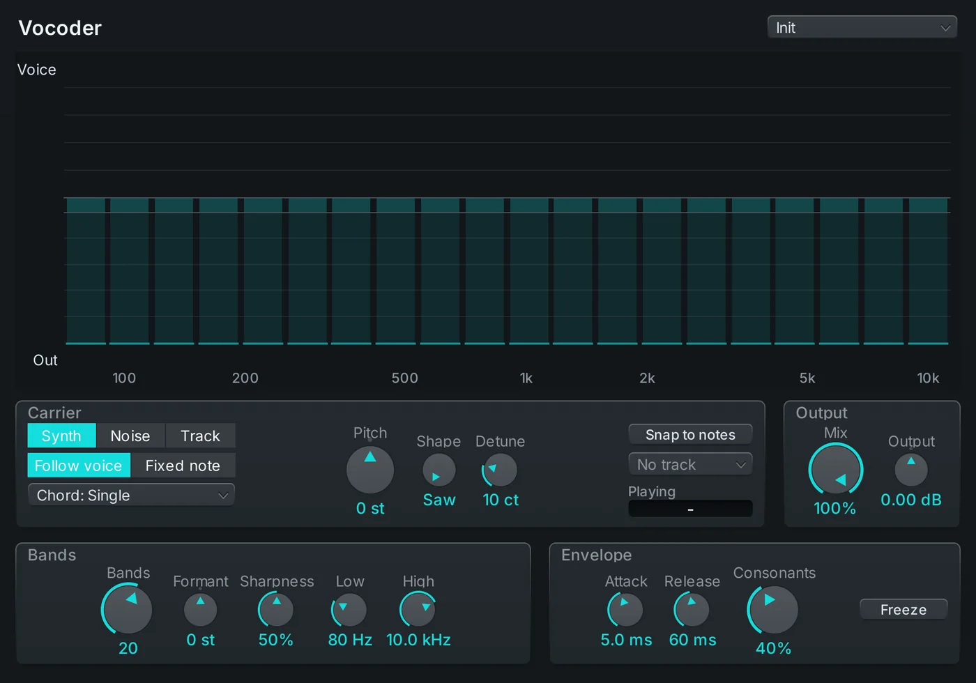 Vocoder editor